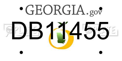 DB11455 Georgia License Plate