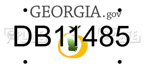 DB11485 Georgia License Plate