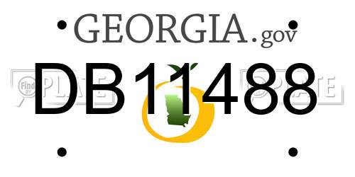 DB11488 Georgia License Plate
