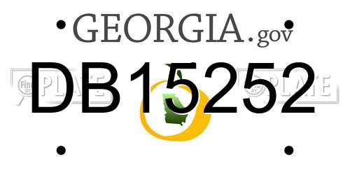 DB15252 Georgia License Plate