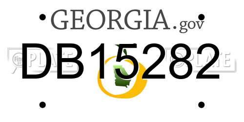 DB15282 Georgia License Plate
