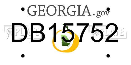 DB15752 Georgia License Plate
