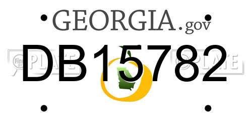 DB15782 Georgia License Plate