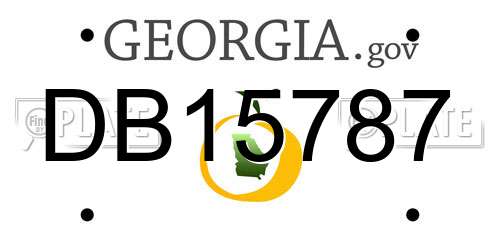 DB15787 Georgia License Plate