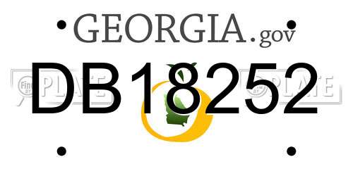 DB18252 Georgia License Plate