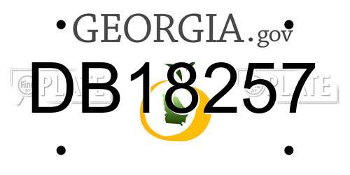 DB18257 Georgia License Plate