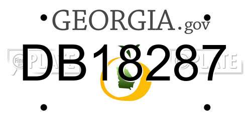 DB18287 Georgia License Plate