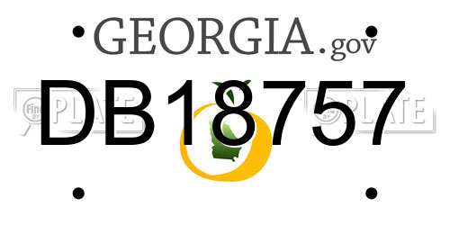 DB18757 Georgia License Plate
