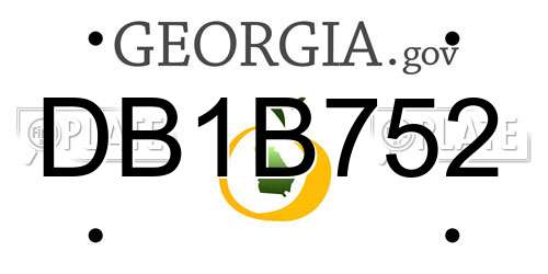 DB1B752 Georgia License Plate