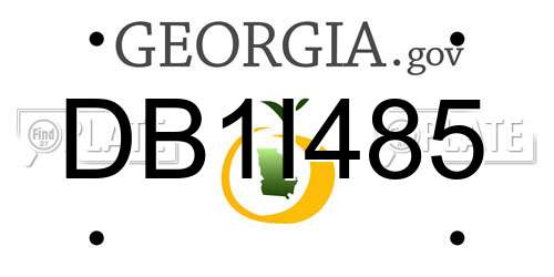 DB1I485 Georgia License Plate