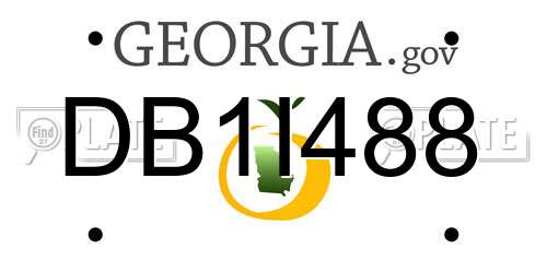 DB1I488 Georgia License Plate