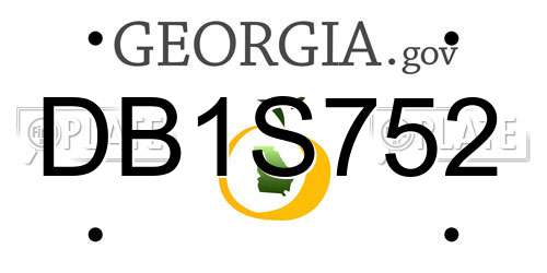 DB1S752 Georgia License Plate