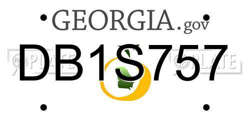 DB1S757 Georgia License Plate