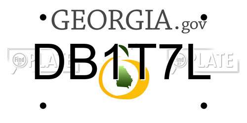 DB1T7L Georgia License Plate
