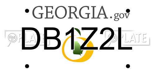 DB1Z2L Georgia License Plate