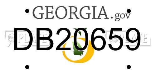 DB20659 Georgia License Plate