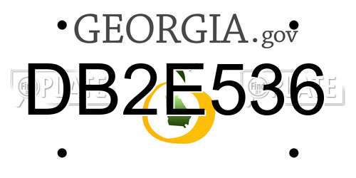 DB2E536 Georgia License Plate