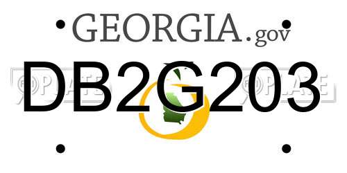 DB2G203 Georgia License Plate