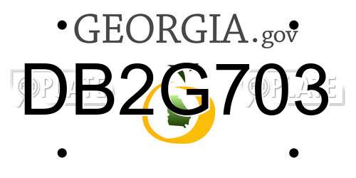 DB2G703 Georgia License Plate