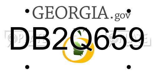 DB2Q659 Georgia License Plate