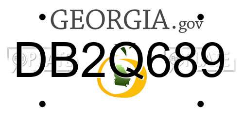 DB2Q689 Georgia License Plate