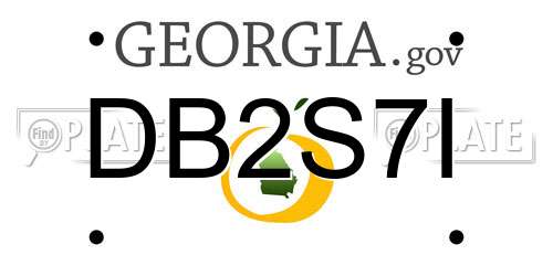 DB2S7I Georgia License Plate
