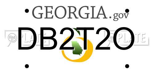 DB2T2O Georgia License Plate