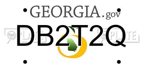 DB2T2Q Georgia License Plate