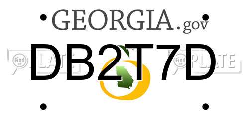 DB2T7D Georgia License Plate