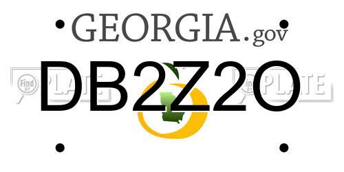 DB2Z2O Georgia License Plate