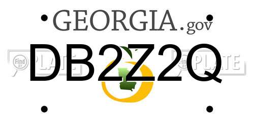 DB2Z2Q Georgia License Plate