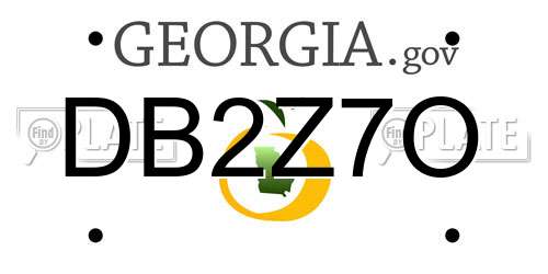 DB2Z7O Georgia License Plate