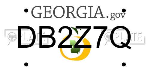 DB2Z7Q Georgia License Plate