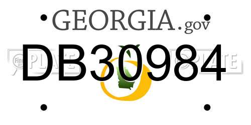 DB30984 Georgia License Plate