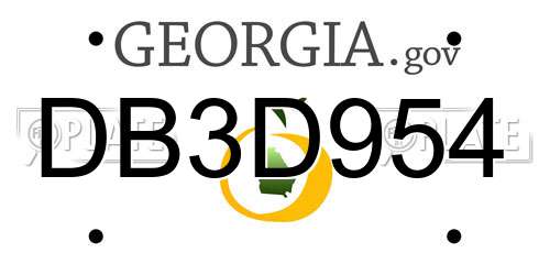 DB3D954 Georgia License Plate