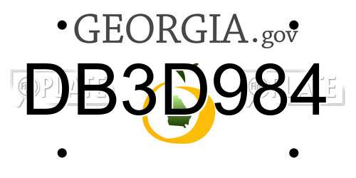 DB3D984 Georgia License Plate