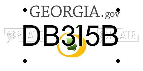 DB3I5B Georgia License Plate
