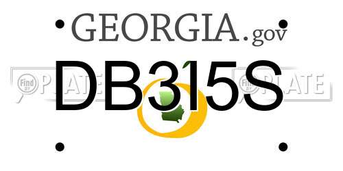 DB3I5S Georgia License Plate