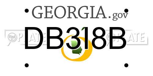 DB3I8B Georgia License Plate