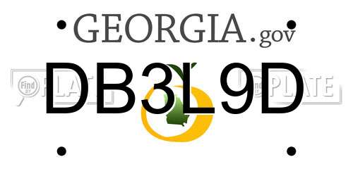 DB3L9D Georgia License Plate