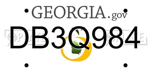 DB3Q984 Georgia License Plate