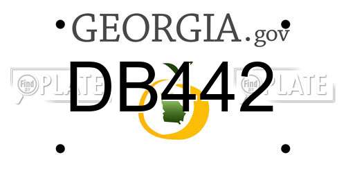 DB442 Georgia License Plate