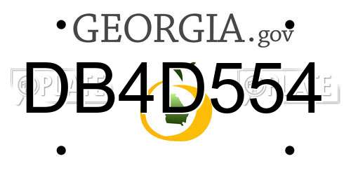 DB4D554 Georgia License Plate