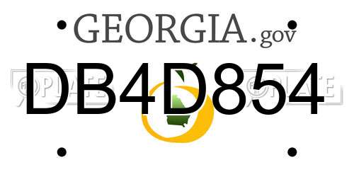 DB4D854 Georgia License Plate