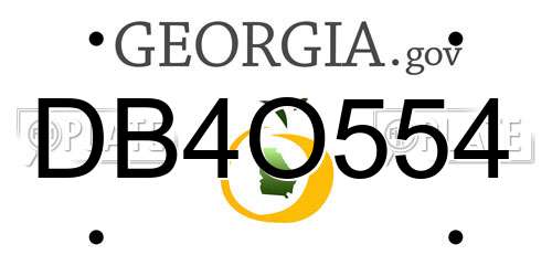 DB4O554 Georgia License Plate