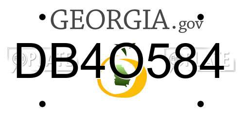 DB4O584 Georgia License Plate