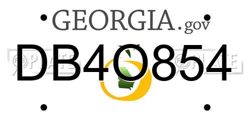 DB4O854 Georgia License Plate