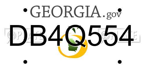 DB4Q554 Georgia License Plate