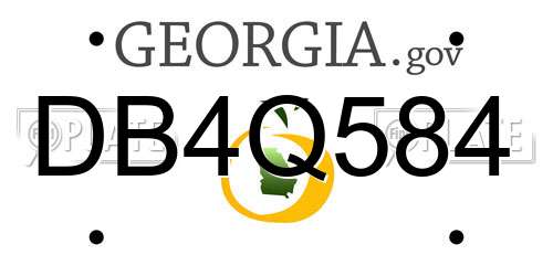 DB4Q584 Georgia License Plate