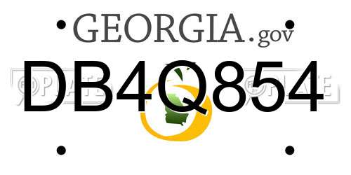DB4Q854 Georgia License Plate